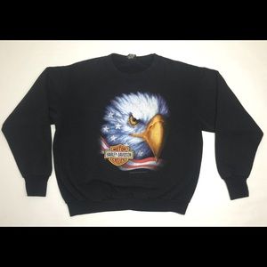 Sold❌Vtg 3D Emblem Harley Davidson SweatShirt Sz L
